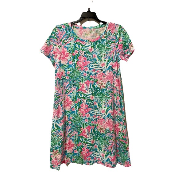 LILLY PULITZER Cody Swing Dress‎  "LEAF IT WILD"  Size SMALL  NWOT S Pink Floral - Picture 3 of 10